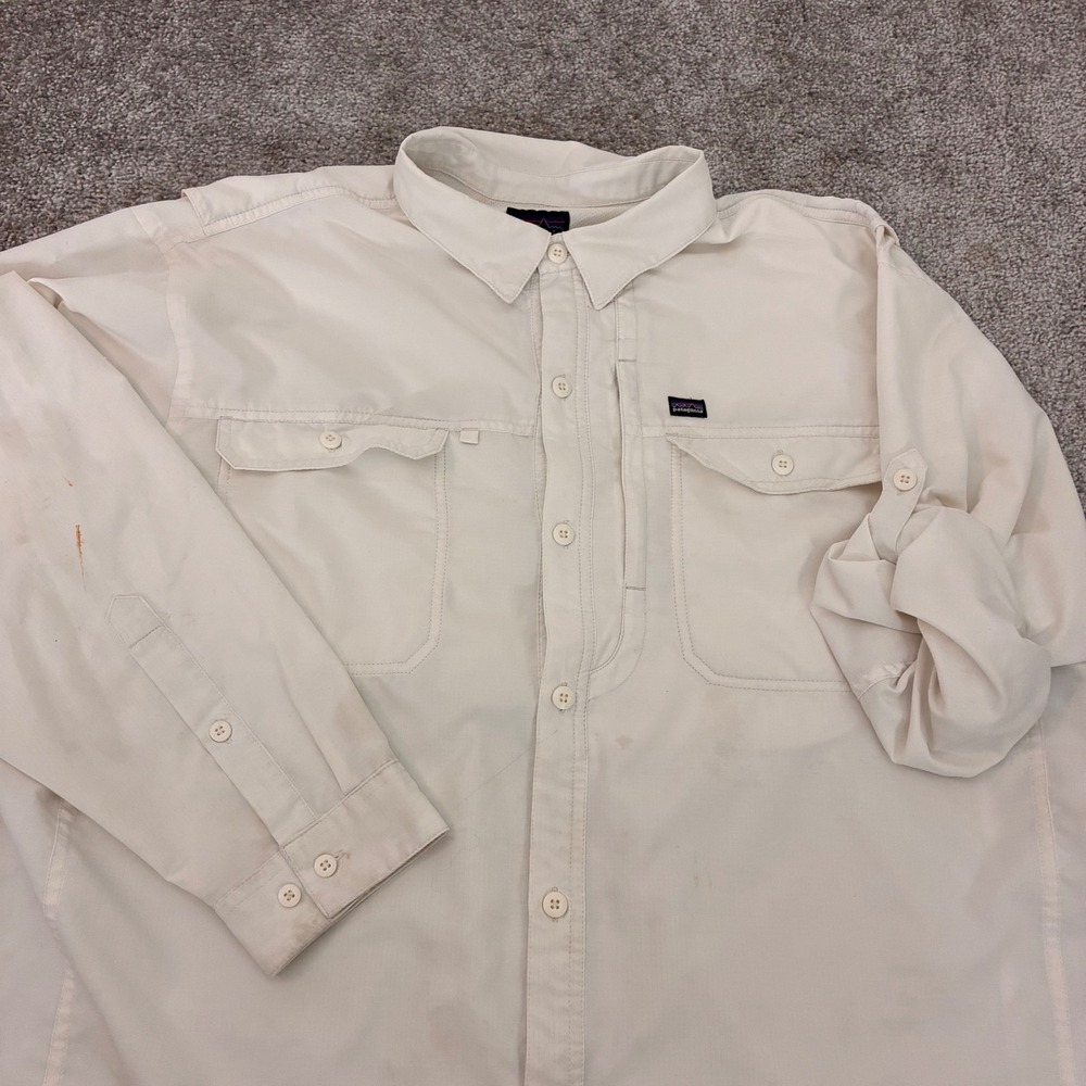 Patagonia Fishing Shirt Mens Extra Large Sol Patrol Vented Pockets Utility